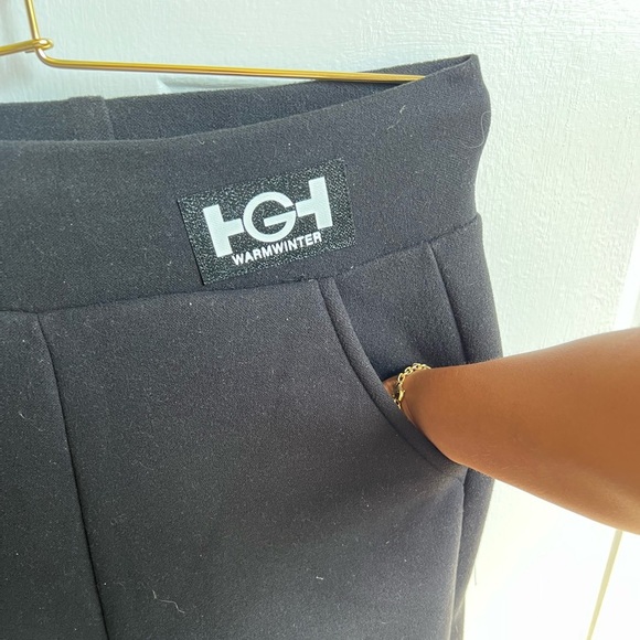 Woman Black Warm Leggings - Picture 6 of 8